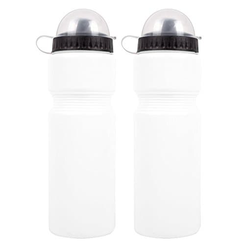 2x Bicycle Gear Plastic Drinking Bottle 750 ml White