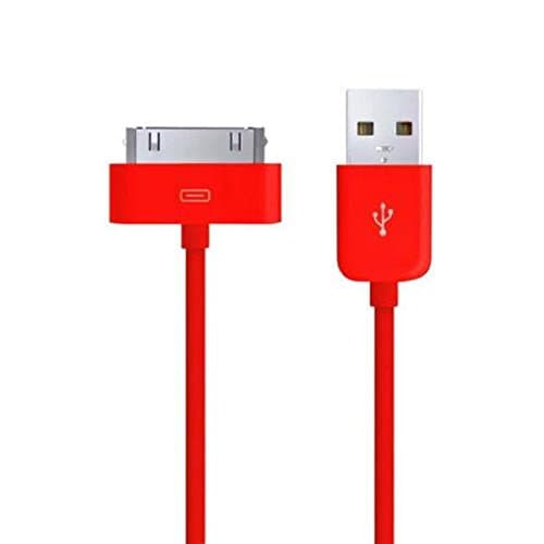 TheMax® Premium Quality USB 2.0 Charging Cable 1m Compatible for 4 4S 3G 3GS 1/2/3 5 classic nano 1/2/3/4/5/6 Touch 1/2/3 (1 Meter, Red)