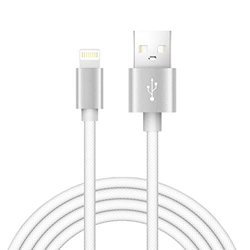 Ctbd Lightning Cable,2.0m/6.6 ft Nylon Braided USB Charger High Speed Date Cable with Gold Plated connectors for iPhone 7 Plus 6S Plus 6 Plus SE 5S 5C 5,iPad 2 3 4 Mini, iPad Pro Air 2, iPod (2M, White)