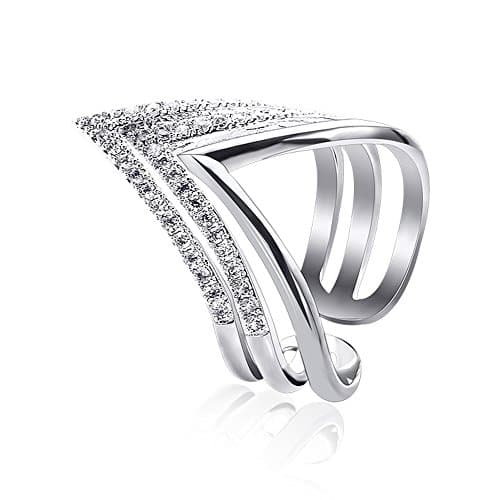 Eastever Personality Triangle Geometry Adjustable Opening Ring, Retro Simple Couple Ring, Multilayer Men & Women Rings Tail Ring