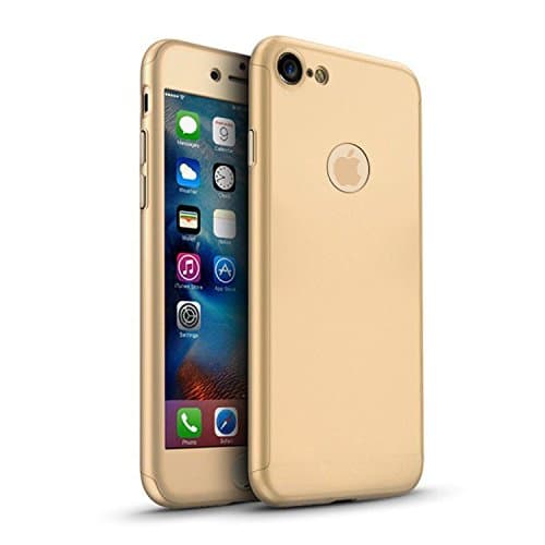 3Pcs Hybrid 360 Degree Front Back Shockproof Case Hard Cover with Tempered Glass Protector For Apple iPhone 5/5se, Gold