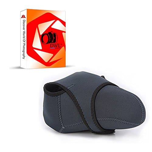 DWL® Neoprene Camera Protective Reversible 2 Sides Black/Grey Case Bag For Nikon D3000, D3100, D3200, D3300, D5000, D5100, D5200, D5300, D5500, D7000, D40, D40x, D50, D60, D70, D70s, D80, D90, D100, D200, D300, D600, D700 D800e, & D800 Digital Cameras with Standard Zoom Lens, 18-135mm, 18-200mm, 55-250mm Lens