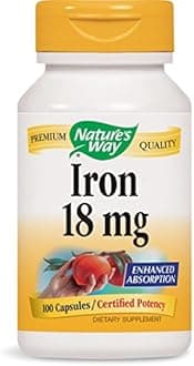 Nature's Way Iron 18 mg Capsule, 100 Count