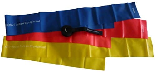 Resistance Bands - Four Piece Set Includes Three Exercise Bands with a Door Anchor. Workout Anywhere - Home - Gym or Travel - Tone Muscle - Loose Weight - Pilates - Yoga - Core Training - P90X - Insanity