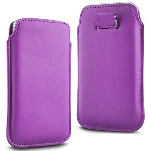 TWIN VALUE PACK - 2 x LIGHT PURPLE SUPERIOR PU SOFT LEATHER PULL FLIP TAB CASE COVER POUCH FOR NOKIA C2-01 BY N4U ACCESSORIES