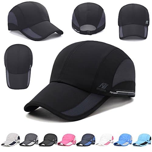 Golf Mesh Cap - Quick Dry,Waterproof Breathable Mesh, UV Protection - Unisex Adjustable Baseball Hat for Sports Running Fishing Hiking Outdoor - M&H (Black)