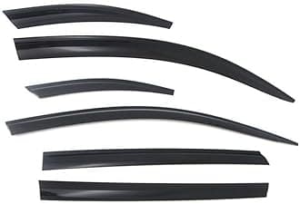 ROYALTECH Car Rain Wind Door Visor Non Breakable Deflector(Set of 6, Black) (Renault Triber)