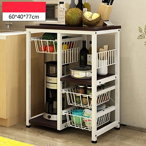 Cdbl Wall shelf Kitchen Shelf Microwave Rack Floor Kitchenware Multilayer Multifunctional Electric Floor Storage Shelf（size:60*40*77cm） Shelf