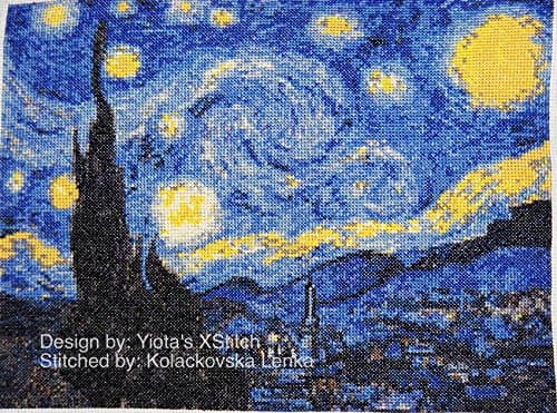 Starry night by Van Gogh counted cross stitch kit