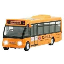 Happy GiftMart Diecast Model School High Speed Power Bus with Pull Back Action Light and Sound