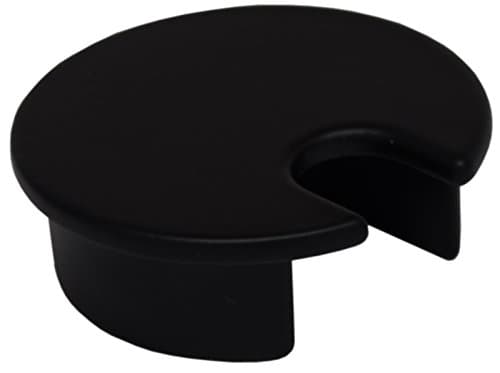 D.H.S. 40mm (1-9/16") Diameter Hole - Round Metal Cable Grommet - Wire Orginizer for Computer &amp; Office Desk - 1/2" x 1/2" Cord Opening - Black Epoxy