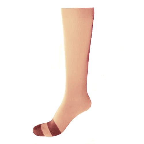 Bamboo Silk Antimicrobial Flight Compression Socks; 160 Denier; Tan