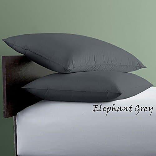 Solid Pattern 100% Egyptian Cotton 2 Piece Pillow Shams 26" x 26" Inches Pillow Cases 800 Thread Count Euro Size (26" x 26" (66 cm x 66 cm ), Elephant Grey)