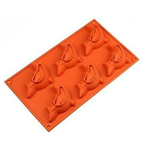 Yunko 6 Cavity Dolphin Silicone Baking Cake Mold Ice Cube Cookie Mold Soap Candle Mould