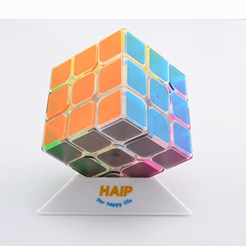 Puzzle Cube, Haip 3x3x3 Speed Cube Magic Cube (Base Holder/Bag Included) (Transparent)