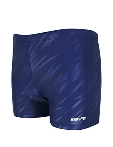 EASEA Men`s Quick Dry Compression Square Leg Swimsuit Blue Pattern 3X-Large