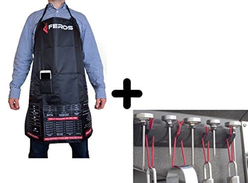 FEROS KIT - (2 Items!) FEROS Cheat Sheet BBQ Apron + Magnetic BBQ Tool Accessory and Thermometer Hanger