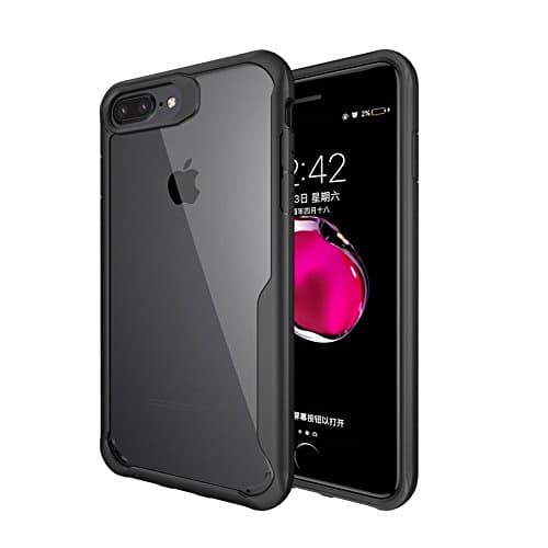 IPhone8plus, iphone7plus mobile phone case transparent anti falling silica gel (black)