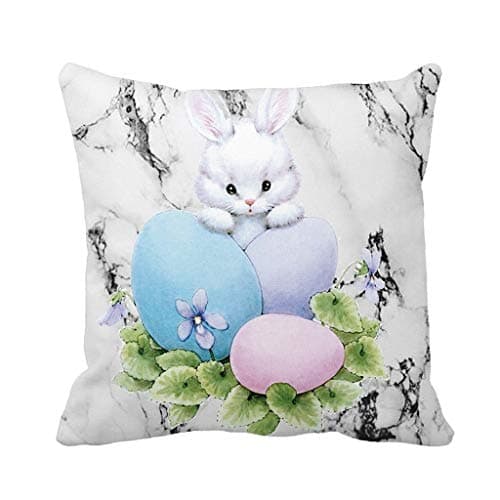 Limsea Easter Throw Pillow Case 2019 Linen Square Rabbit Waist Cushion Cover Home Decor