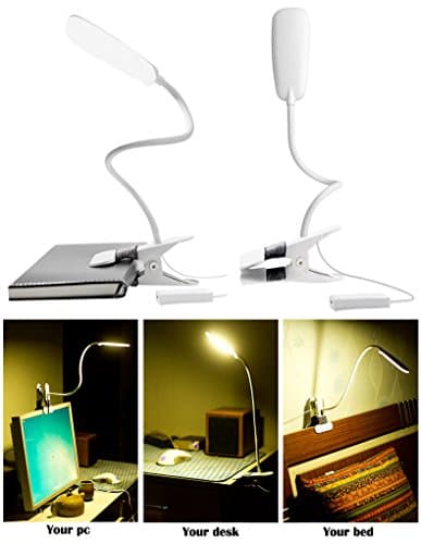 Mini Lightweight Touch-sensitive Flexible Clip On LED Table Desk Reading USB Light Lamp Dimmable