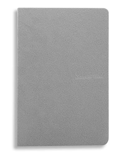 5.7 x 3.8 inches NoteBook Handmade Soft Dark Gray Fabric Cover, 192 lined Pages | Lay Flat Binding | Cream Paper, A6 Size