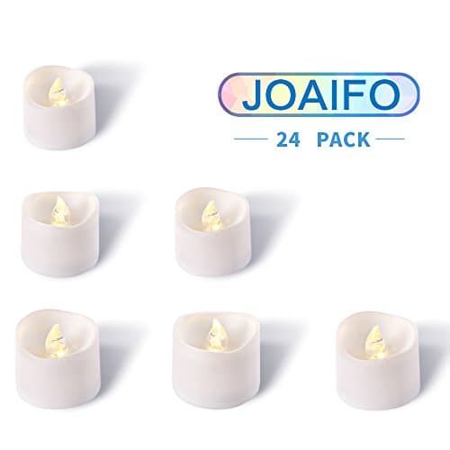 Flameless LED tea light soft blinking light source,electronic candle for up to 100 hours,holiday light-Flameless Wax Candle for party and home ,provided by JOAIFO (24, warm white)