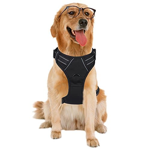 PHILWIN Dog Harness No-Pull Pet Harness Adjustable Outdoor Pet Vest 3M Reflective Oxford Material Vest for Dogs Easy Control for Medium Large Dogs (Medium)