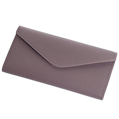 CKLT Women's Multi-card Slots Soft PU Leather Snap Closure Card Holder Clutch Wallet Ladies Retro Purse (purple)