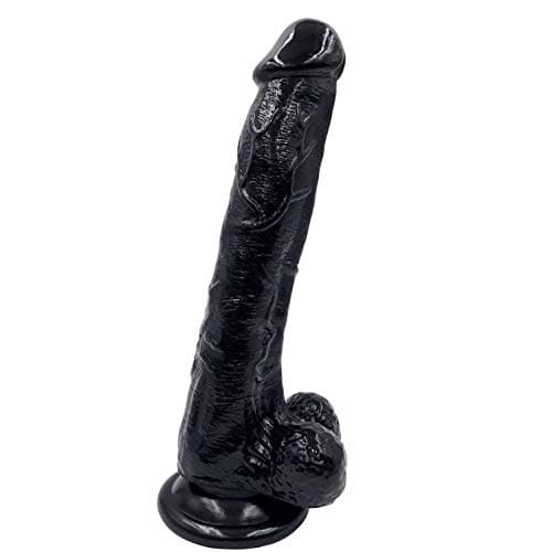 Bysn Silicone Pure Two-Layer Go-Goblet Suction Cup Realistic Go-Going Sweet Outside and Inside Farm A-nal Pe-nis Dil-do Black, 10,23 Inches