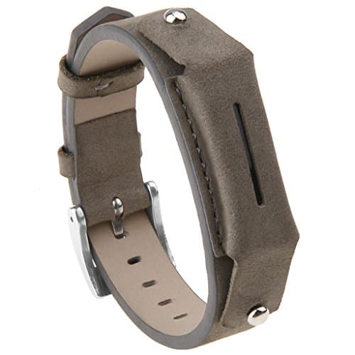 Henoda Leather Band for Fitbit Flex 2, Flex2 Strap Style, Grey