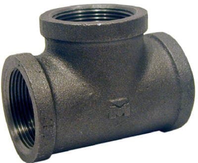 PANNEXT FITTINGS B-TEE05 Equal Tee, 1/2", Black
