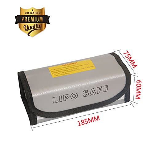 Fireproof Explosion-proof bag RC Lipo Battery Safe Bag Lipo Guard Charge Protection Bag (7.2" x 2.9" x 2.3")