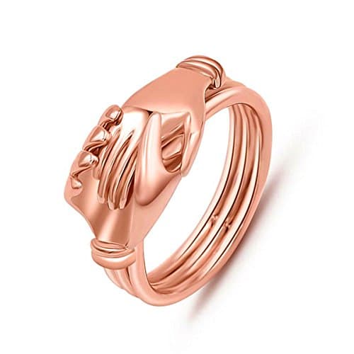 TIANNAI Women's Hand Shape Movable Stacking Rings
