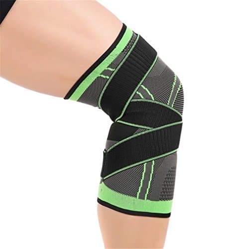 Knee Pads 1 Pcs 3D Pressurized Cycling Elastic Nylon Compression Pads Sleeve For Basketball Green XL