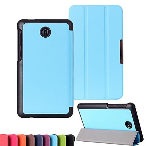 Asus Memo Pad 7 ME375CL Case, Vistore Multi-Angle Stand PU Leather Tablet Case with Auto Sleep/Wake Function(Light Blue)