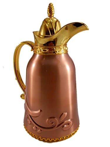 Elegant 1 Liter Vacuum Flask Coffee or Tea Server (Copper + Gold)