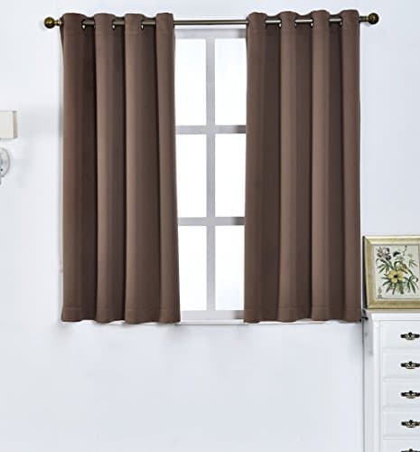 A ANTHEM TEXTILE Darkening Blackout Curtains Window Panel/Drape blackout for bedroom for living room (52"W x 63"L, Light Coffee)