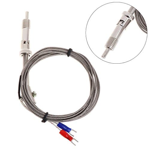Abnana K Type Thermocouple Temperature Sensor Bayonet Compression Spring with 2m Cable