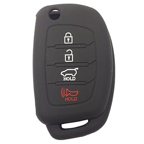 ALIWI Silicone Key Cover Protector Jacket Key Skin Keyless Entry Remote Smart Key Fob Shell Case for Hyundai Elantra Sonata Tucson I40 IX35 I45 4 Buttons 100% SATISFACTION GUARANTEE (Black)
