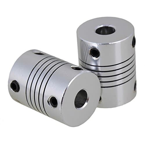 CNBTR 2pcs 6mm to 6.35mm Flexible Shaft Motor Encoder Coupler CNC Stepper D19L25