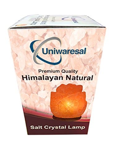 Natural Himalayan Salt Lamp on Solid Neem Wood Base | Romantic Rose Flower | Dual Voltage (AC 230V/110V), UL Listed, 6' Cord &amp; Dimmer Switch, a Great Gift