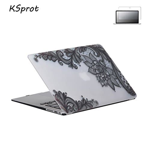 2 in 1 Retina 13-inch Case, KSprot Lace Pattern Rubberized Hard Case for MacBook Pro 13.3" with Retina Display A1502 / A1425 (NEWEST VERSION) Shell Cover