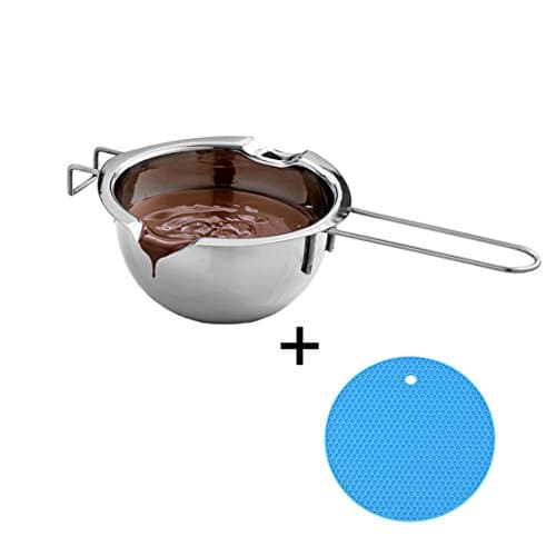 Stainless Steel Universal Double Boiler insert,Heat-resistant Handle Flat Bottom Melting Pot for Butter Chocolate Cheese Caramel Baking Tools By Chuanyue