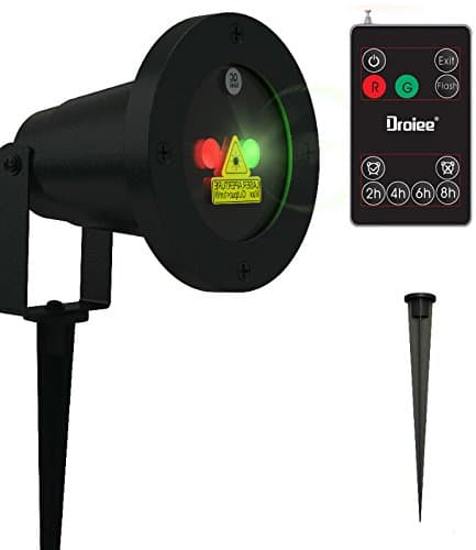 Droiee Laser Christmas Light with RF Remote Control, Laser Star Projector show for Halloween, Christmas, Holiday, Party, Landscape and Garden Decoration