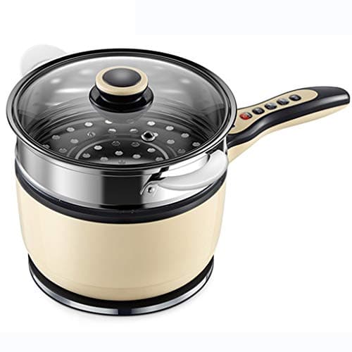 Household Mini Multi-function, Non-stick Rice Cooker Electric Wok, Dormitory Student Bedroom Cooking Noodle Artifact And Cooking (color : Yellow, Size : With steamer)