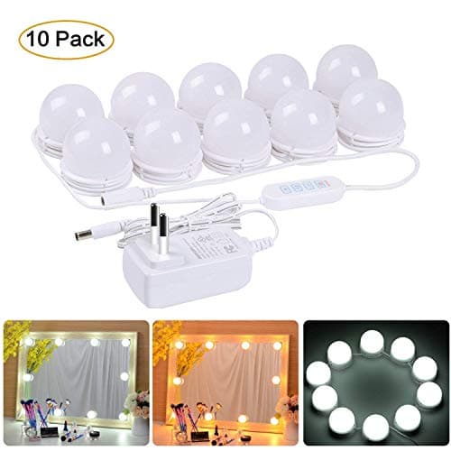 LED Vanity Mirror Lights Kit,Adjustable Hollywood Make-up Vanity Mirror Light(6500K) with 5-Level Brightness Dimmable and Memory Function 8.9ft for Make Up,Dressing Table