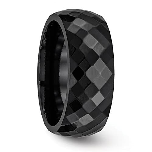 Edward Mirell Black Titanium Faceted Ring - 13