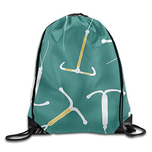 IUD Pattern Packable Print Drawstring Bags Travel Backpack Gym Bags For Gift