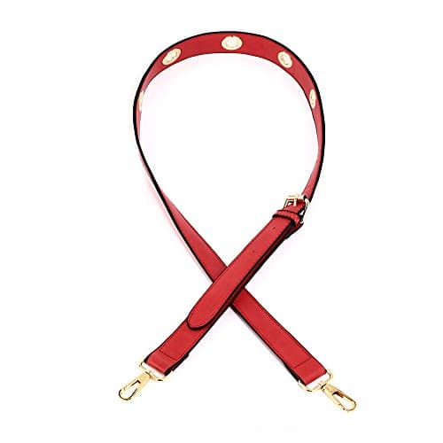 Handbag Strap Replacement Belt PU Leather for Bag Adjustable Handle Shoulder Detachable Removable Cross Body New – 125 cm Long, D1 - Red