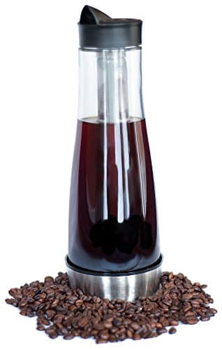 Cold Brew Coffee Maker - 1.3 Quarts Iced Coffee Maker - Free Condensation Collecting Base - Glass Pitcher with Reusable Infuser Filter